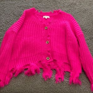 Hot pink cropped sweater